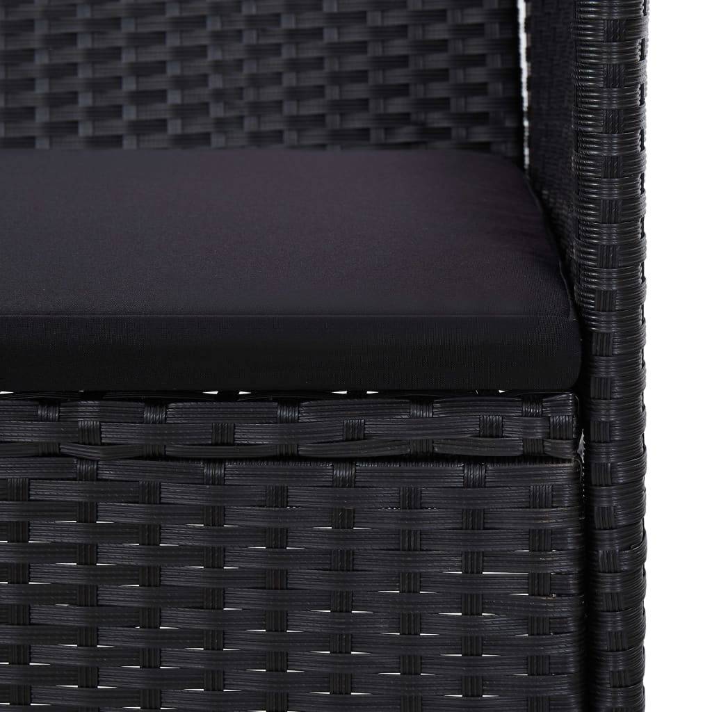 Vidaxl - Salon de jardin 4 pcs avec coussins Résine tressée Noir vidaXL 45813 - Imagen 4