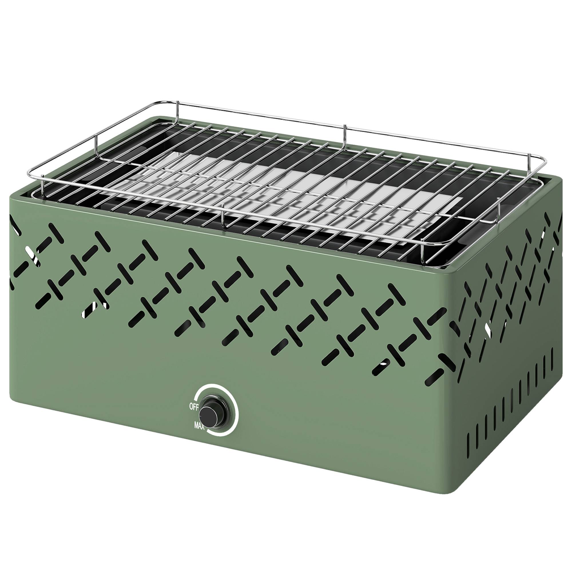 Sans Marque - Barbecue portable au charbon de bois avec ventilateur intégré pour une utilisation en extérieur, vert clair - Image 2