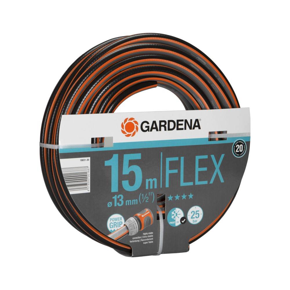 Gardena - Couronne de tuyau d'arrosage FLEX 15 m + renfort tricoté en carbone Ø 13 mm Gardena