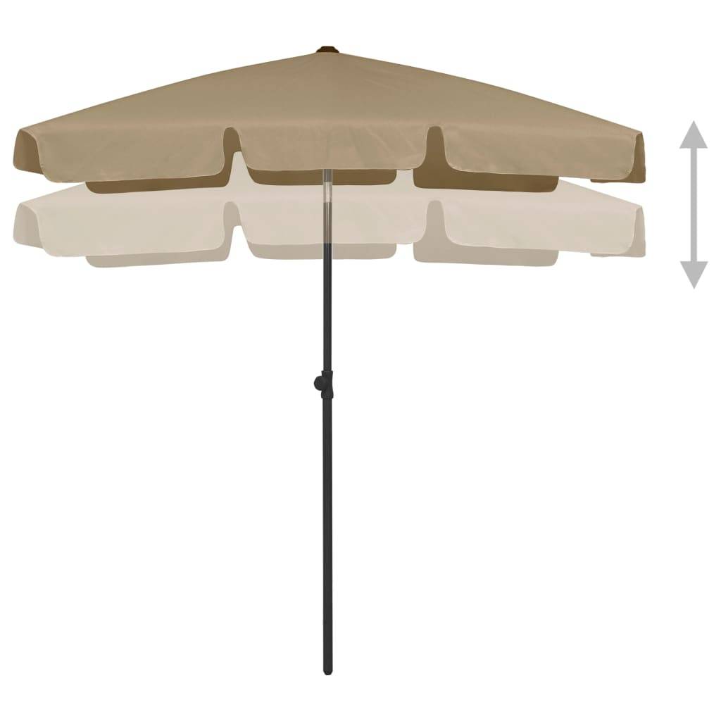 Helloshop26 - Parasol de plage 180 x 120 cm taupe - Imagen 3