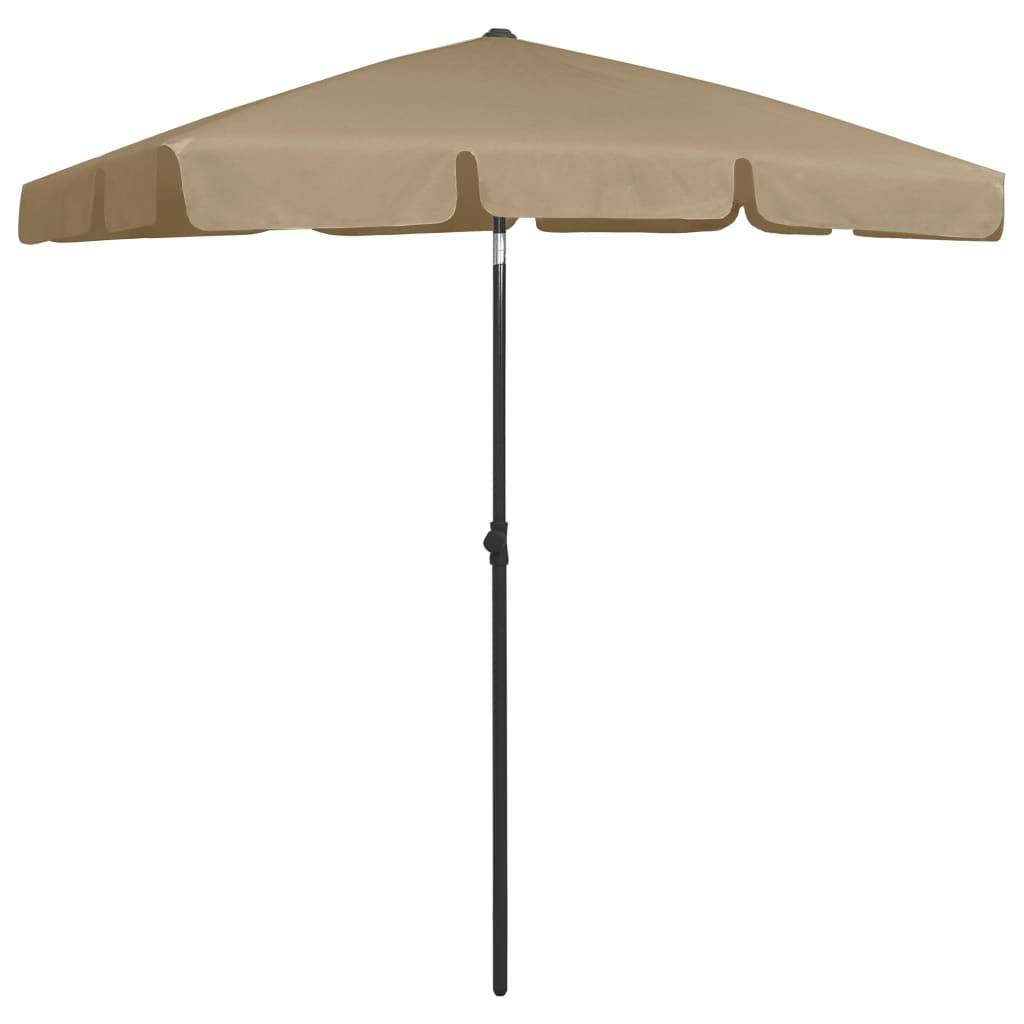 Helloshop26 - Parasol de plage 180 x 120 cm taupe - Imagen 2