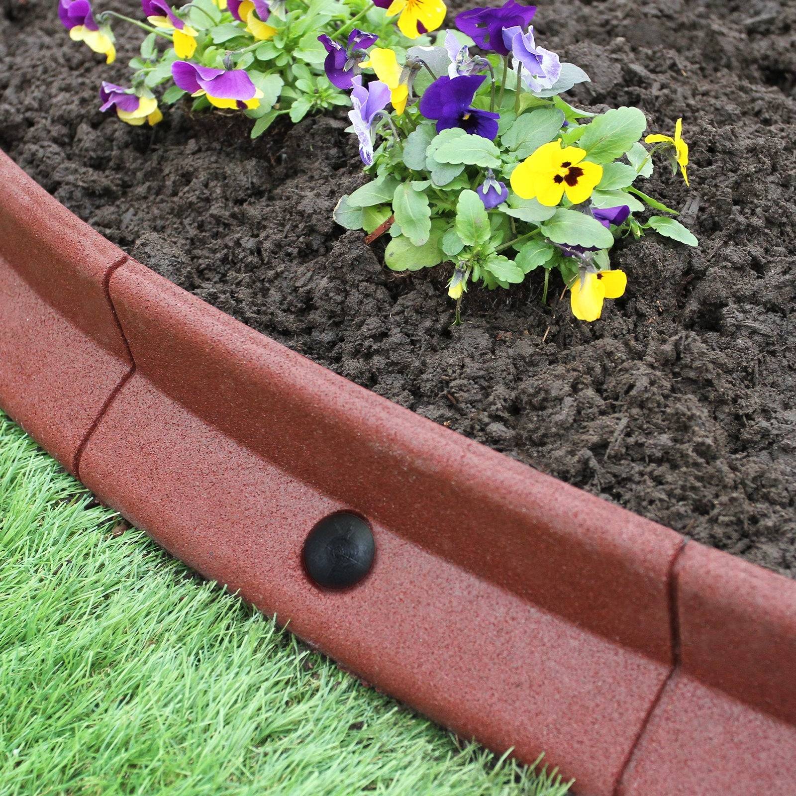 Monstershop - Bordures de Pelouse Flexibles 1.2m Terracotta x 12 - Imagen 2