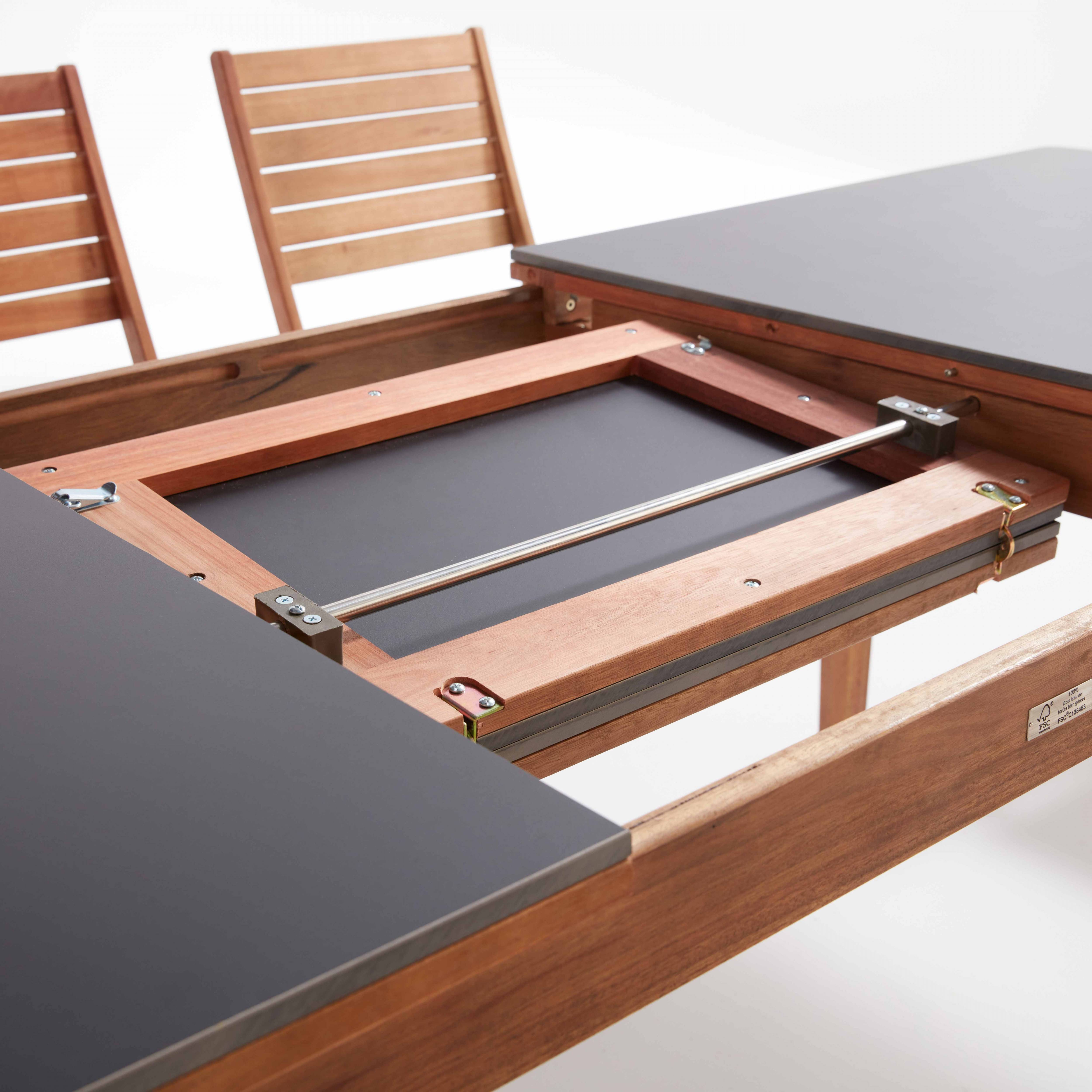 Oviala - Ensemble table de jardin en eucalyptus extensible avec 8 assises Arles - Oviala - Imagen 5