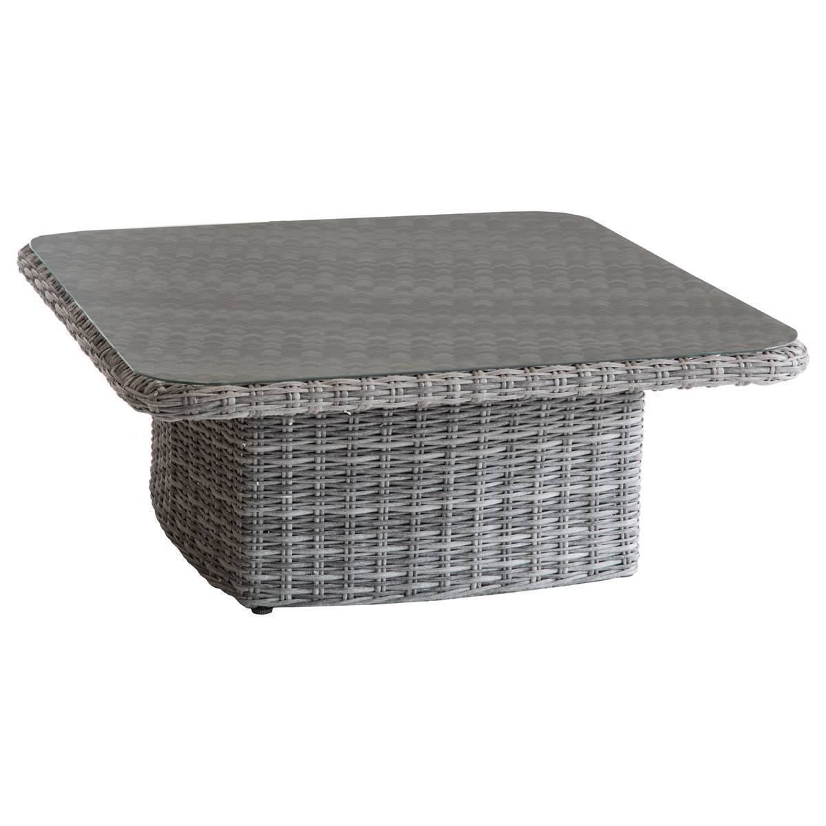 Hesperide - Table basse carrée relevable "Mooréa" terre d ombre en aluminium traité époxy et résine tressée Hespéride - Imagen 2