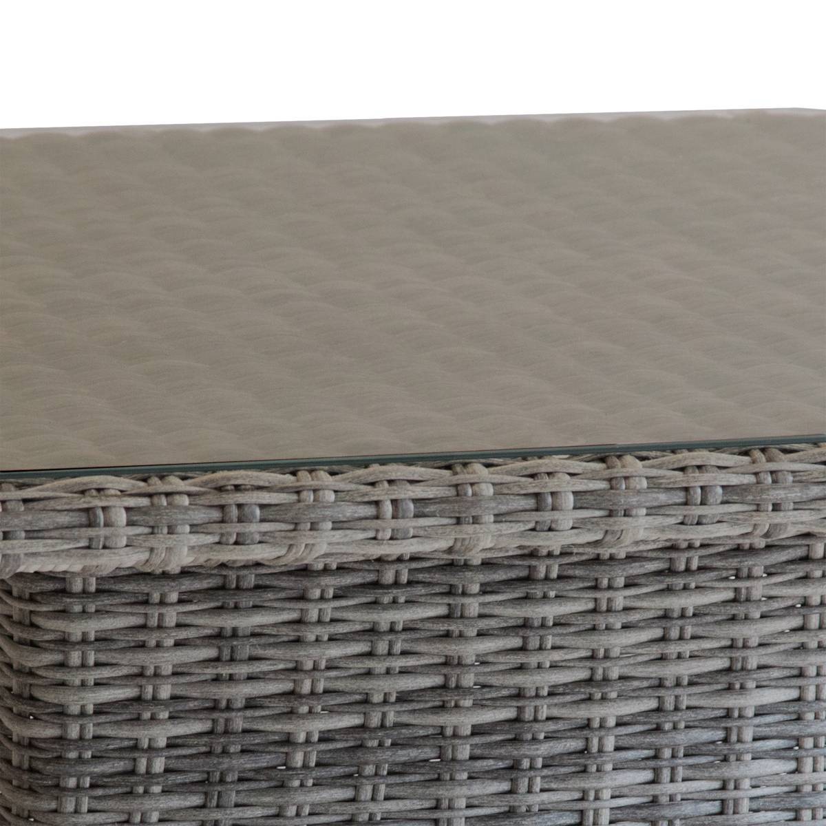 Hesperide - Table basse carrée relevable "Mooréa" terre d ombre en aluminium traité époxy et résine tressée Hespéride - Imagen 5