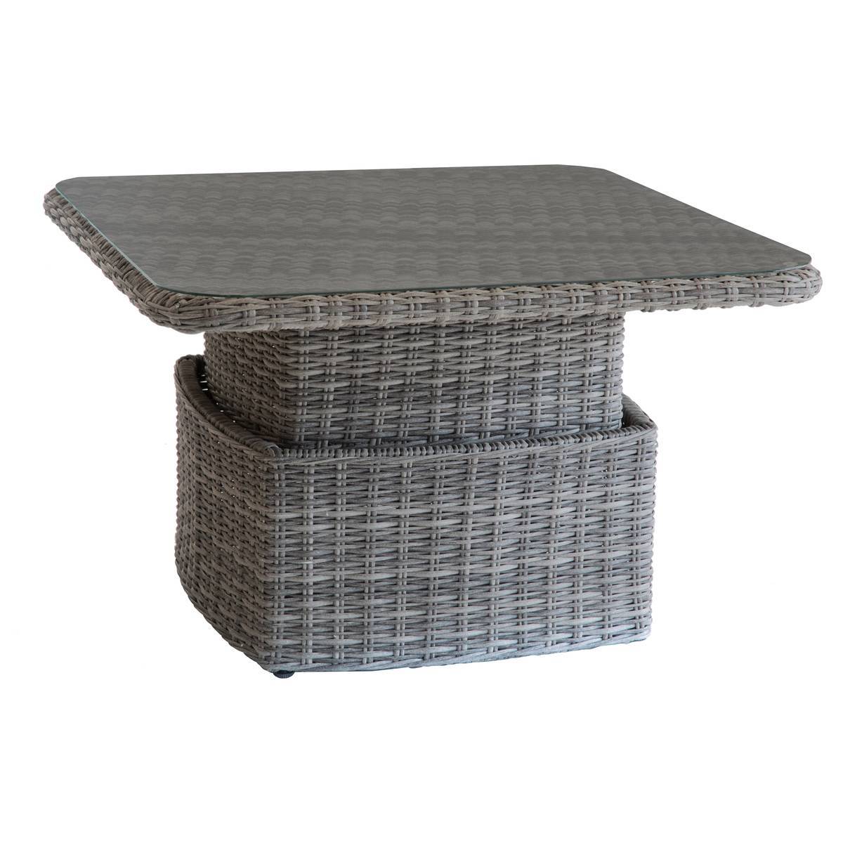 Hesperide - Table basse carrée relevable "Mooréa" terre d ombre en aluminium traité époxy et résine tressée Hespéride - Imagen 1