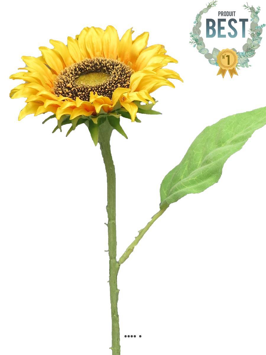 Artificielles - Tournesol artificiel en branche, H 42 cm - BEST - Imagen 1