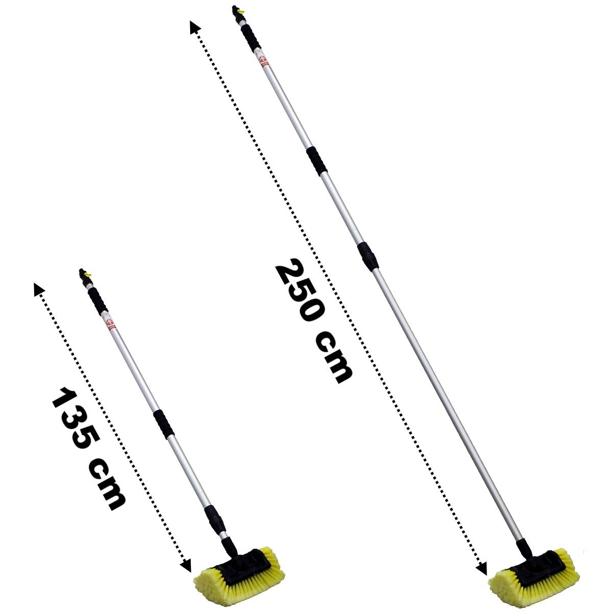 Gt Market - Balai brosse de lavage télescopique avec raccord tuyau - Longueur 2.50 mètres - GT MARKET - Imagen 2