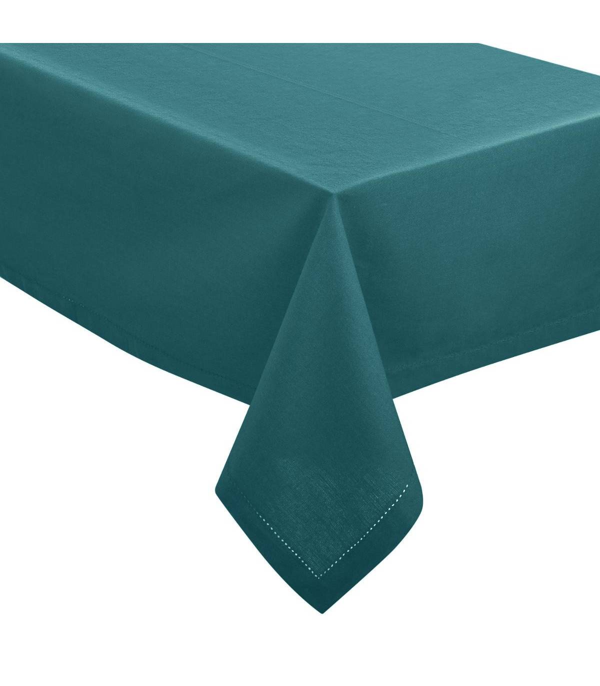 Nappe en Coton Chambray Bleu canard 140 x 240 cm - Image 1
