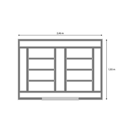 Abri de jardin acier galvanisé 4,77 m² gris anthracite avec double porte coulissante – Terre Jardin - Image 7