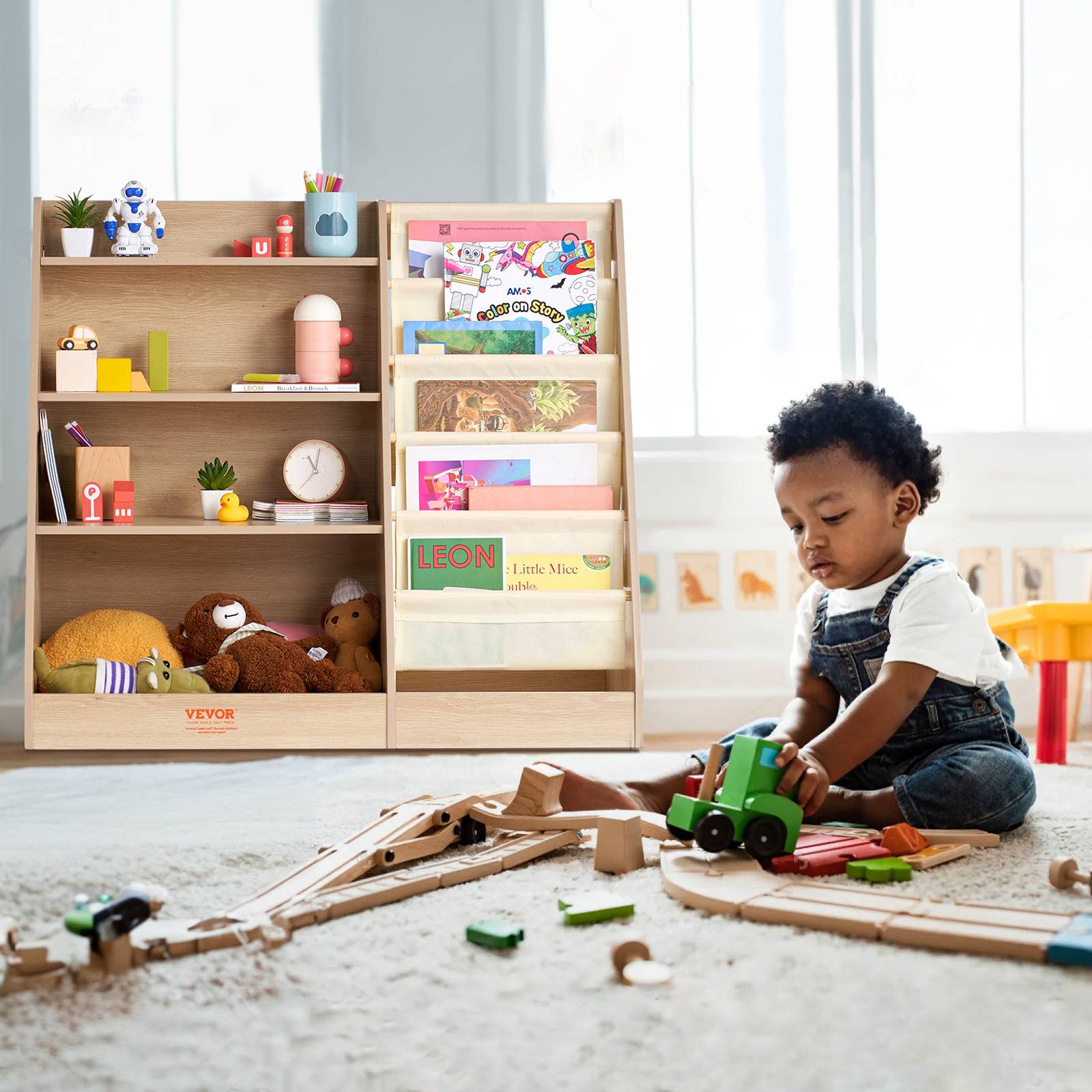VEVOR Bibliothèque en Bois 4 Niveaux 6 Couches Meuble de Rangement pour Enfants - Image 8