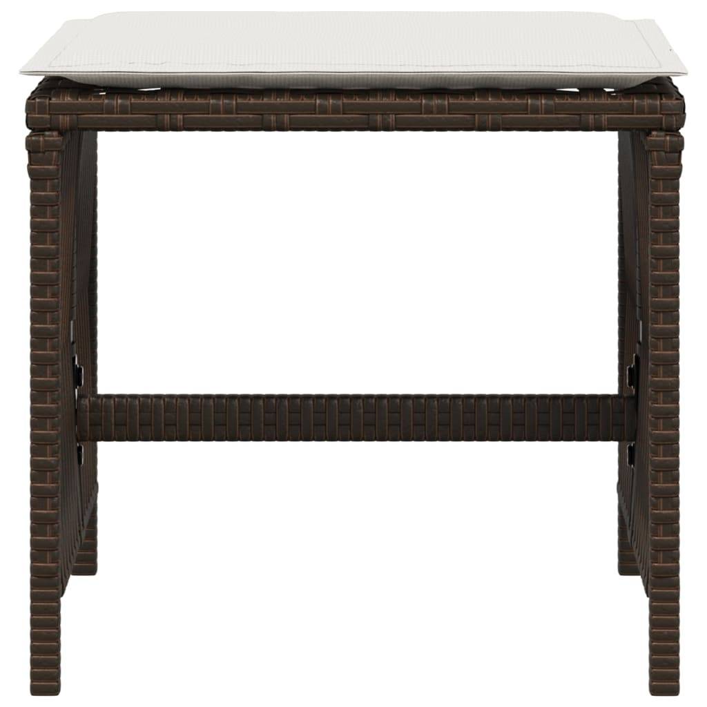 Lot de 4 Chaises de jardin - Tabourets de jardin - Chaises d'extérieur avec coussins marron résine tressée-JU473 - Image 5