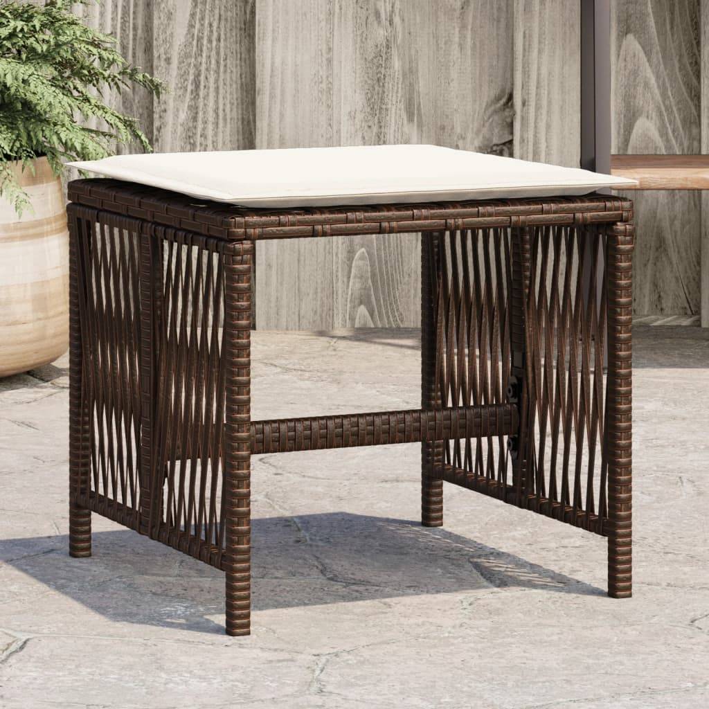 Lot de 4 Chaises de jardin - Tabourets de jardin - Chaises d'extérieur avec coussins marron résine tressée-JU473 - Image 2