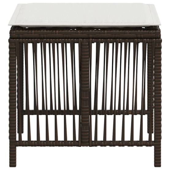 Lot de 4 Chaises de jardin - Tabourets de jardin - Chaises d'extérieur avec coussins marron résine tressée-JU473 - Image 6
