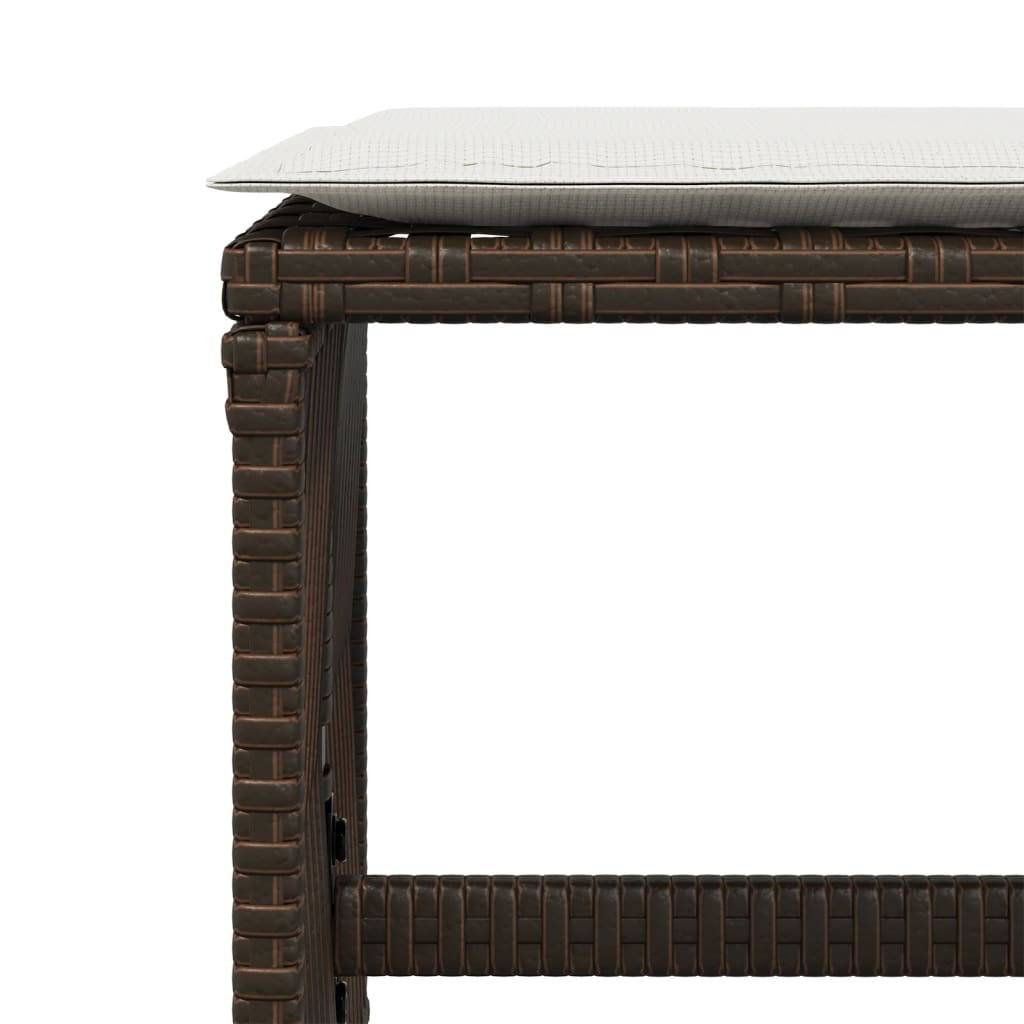 Lot de 4 Chaises de jardin - Tabourets de jardin - Chaises d'extérieur avec coussins marron résine tressée-JU473 - Image 8