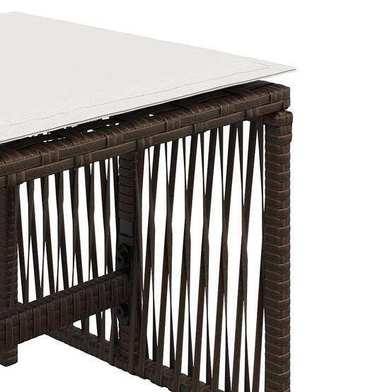 Lot de 4 Chaises de jardin - Tabourets de jardin - Chaises d'extérieur avec coussins marron résine tressée-JU473 - Image 9
