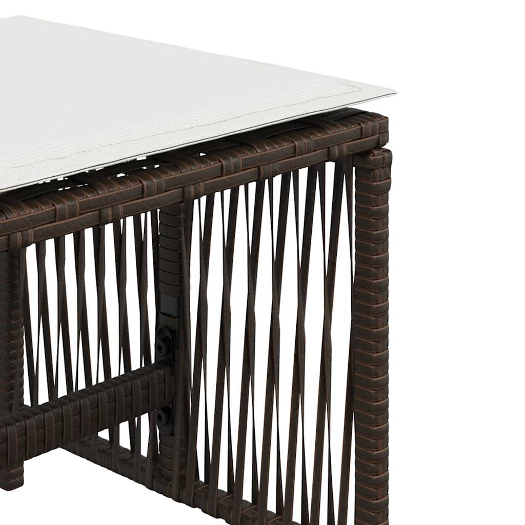 Lot de 4 Chaises de jardin - Tabourets de jardin - Chaises d'extérieur avec coussins marron résine tressée-JU473 - Image 9