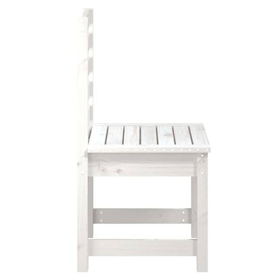 Lot de 2 Chaises de jardin - Chaises d'extérieur - Fauteuils de jardin blanc 50x48x91,5 cm bois massif pin - Image 5