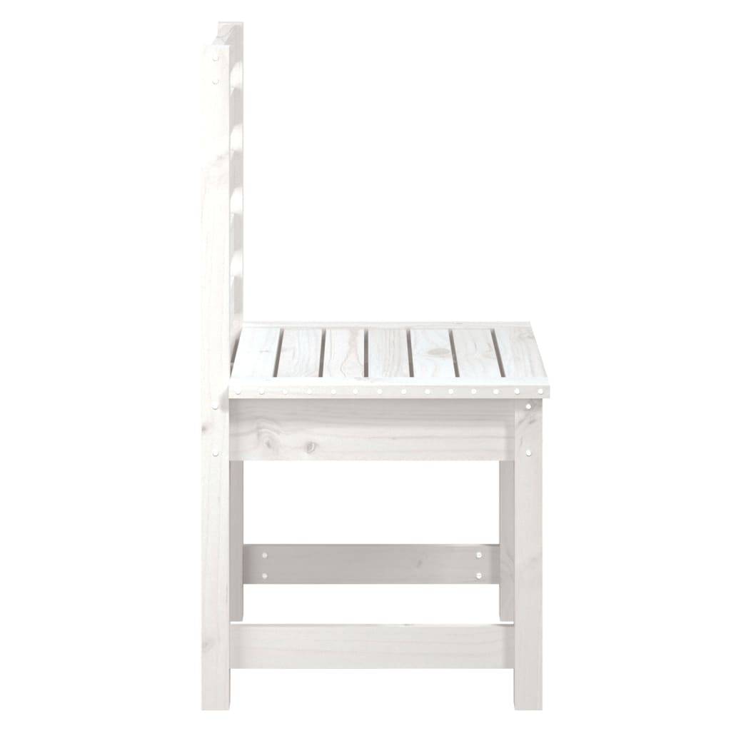 Lot de 2 Chaises de jardin - Chaises d'extérieur - Fauteuils de jardin blanc 50x48x91,5 cm bois massif pin - Image 5