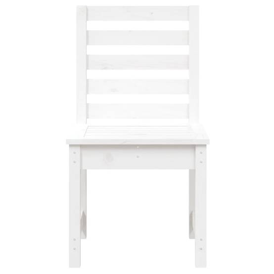 Lot de 2 Chaises de jardin - Chaises d'extérieur - Fauteuils de jardin blanc 50x48x91,5 cm bois massif pin - Image 4