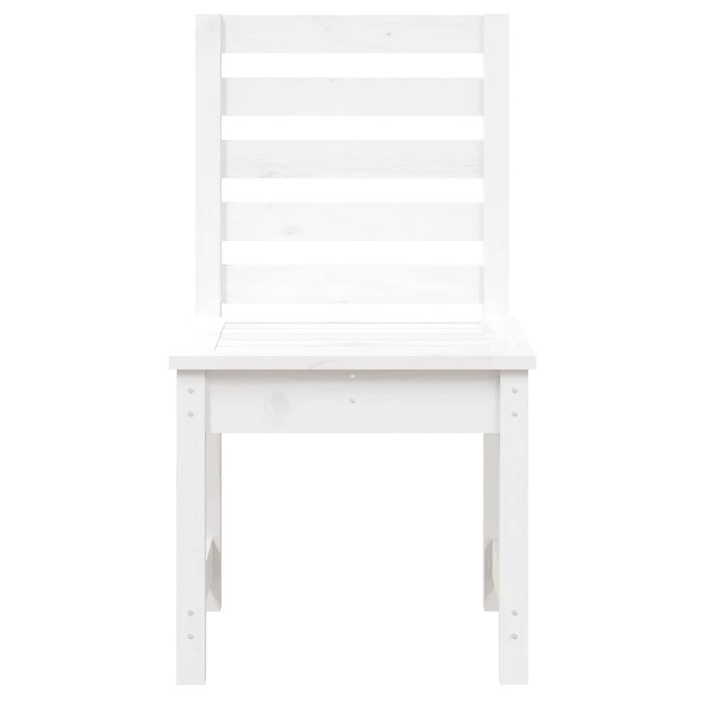 Lot de 2 Chaises de jardin - Chaises d'extérieur - Fauteuils de jardin blanc 50x48x91,5 cm bois massif pin - Image 4