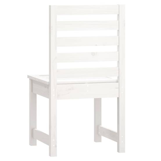 Lot de 2 Chaises de jardin - Chaises d'extérieur - Fauteuils de jardin blanc 50x48x91,5 cm bois massif pin - Image 6