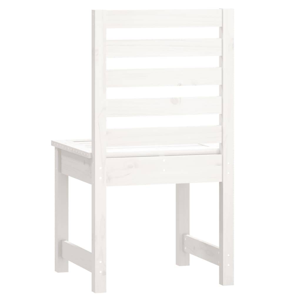 Lot de 2 Chaises de jardin - Chaises d'extérieur - Fauteuils de jardin blanc 50x48x91,5 cm bois massif pin - Image 6