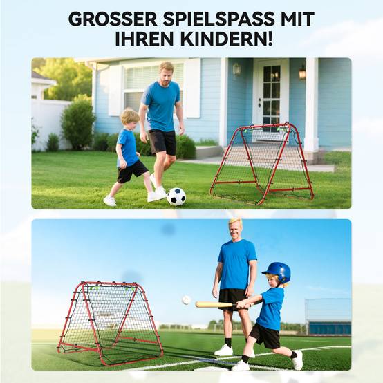 But de football, réglable et pliable, structure métallique, 100 x 68-95 cm, rouge - Image 9