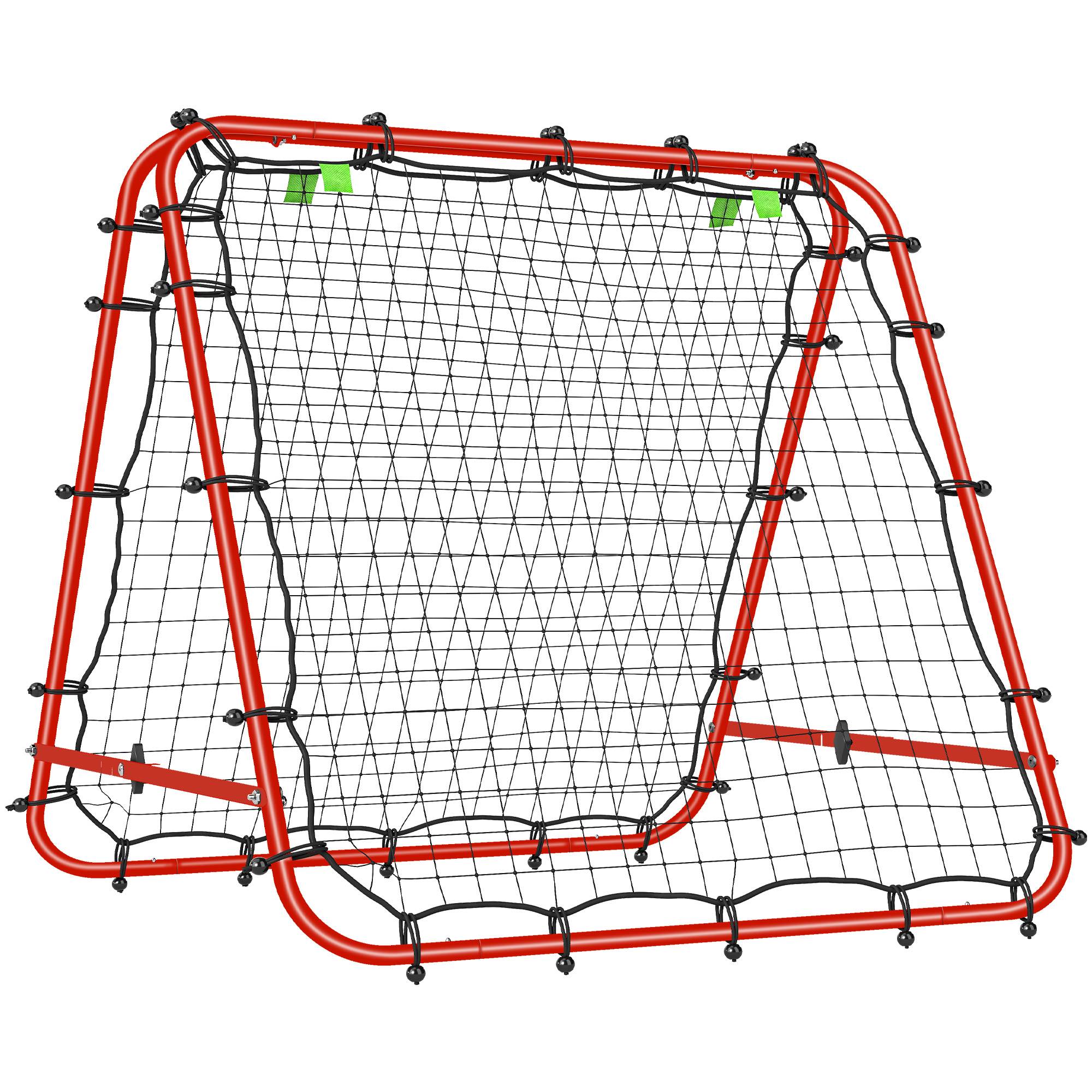 But de football, réglable et pliable, structure métallique, 100 x 68-95 cm, rouge