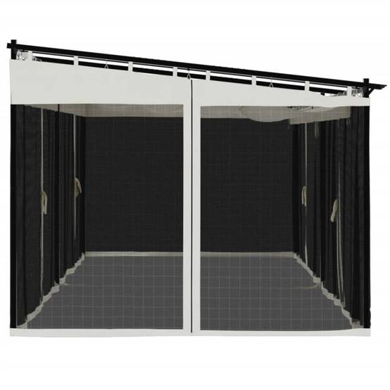 Gazebo de Jardin 6x3 m Acier avec Moustiquaires et Toit Rétractable pour Fête Crème – ComfortXL Outdoor Living - Image 5