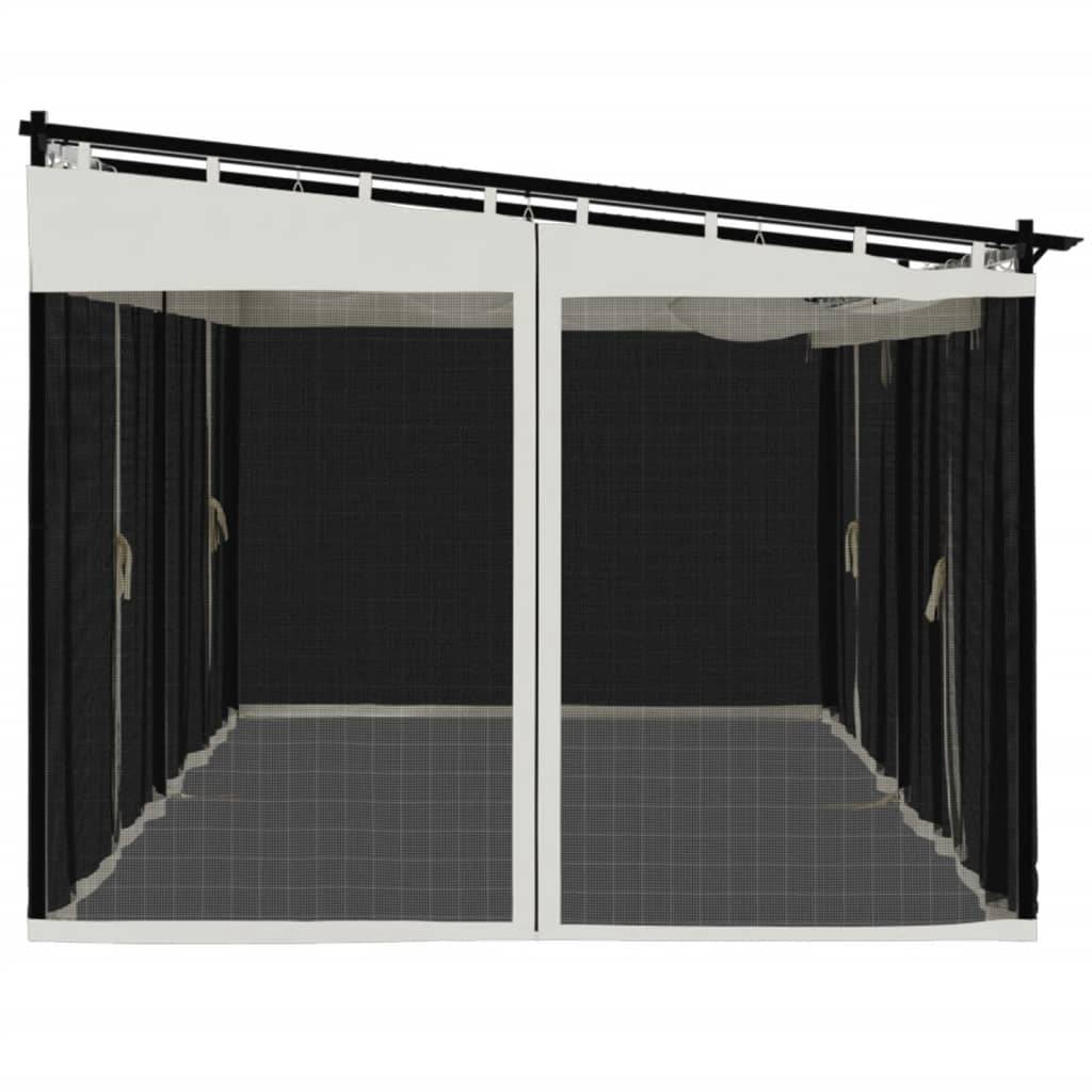 Gazebo de Jardin 6x3 m Acier avec Moustiquaires et Toit Rétractable pour Fête Crème – ComfortXL Outdoor Living - Image 5