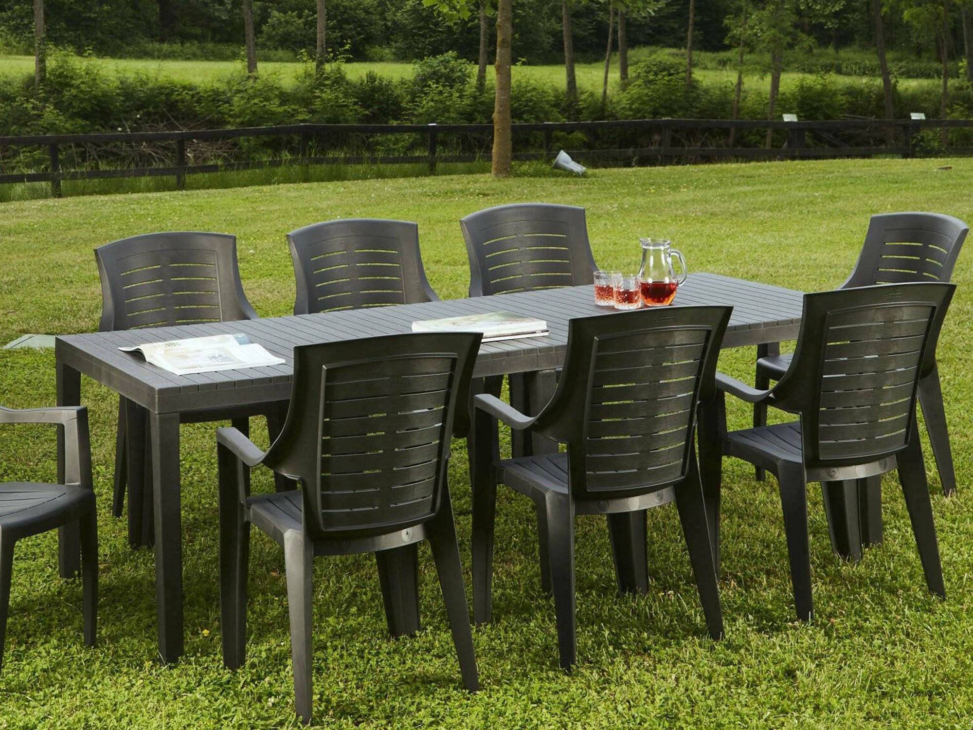 Dmora - Table d'extérieur Susa, Etagère à manger rectangulaire extensible, Table de jardin extensible, 100% Made in Italy, 150x90h72 cm, Anthracite - Dmora - Imagen 5