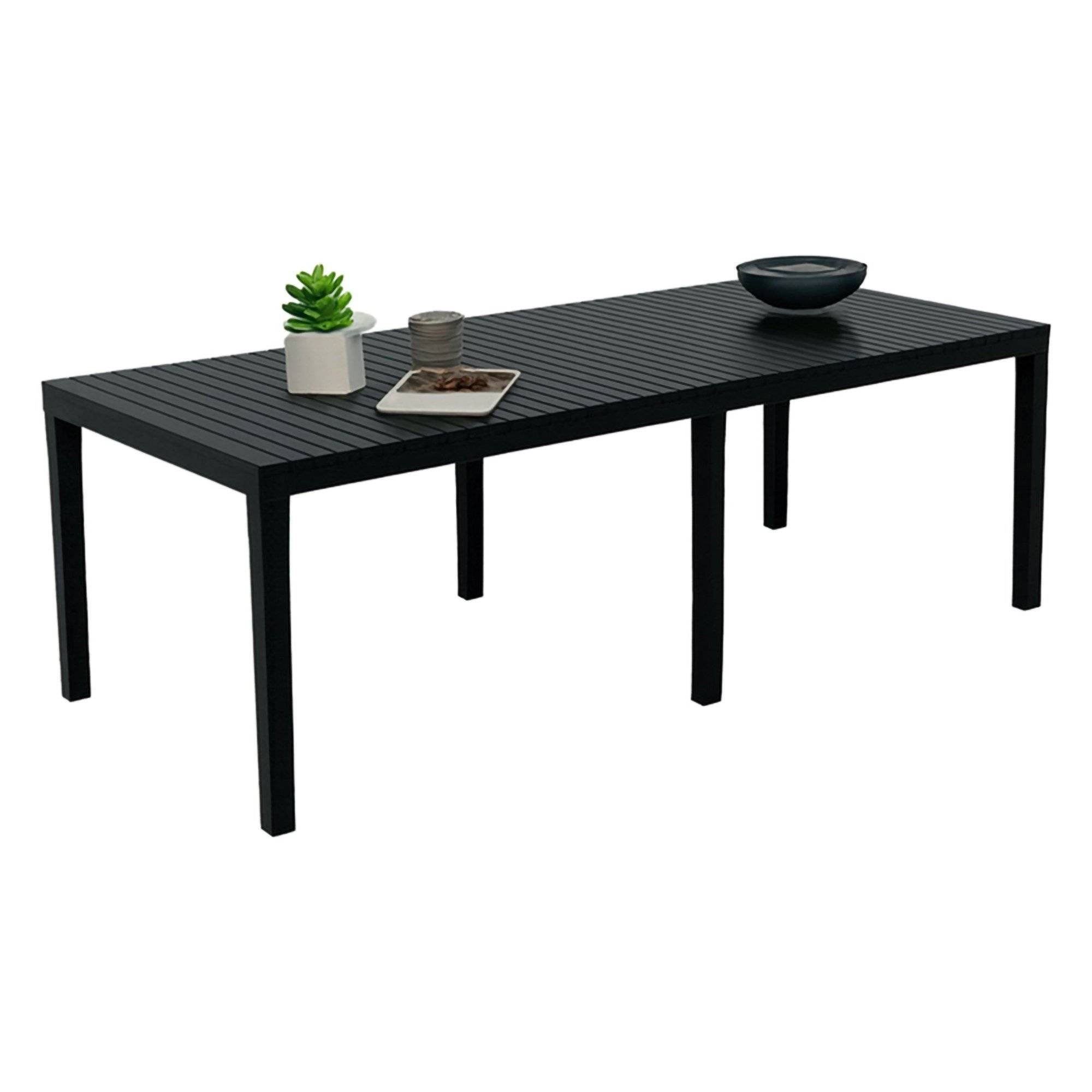Dmora - Table d'extérieur Susa, Etagère à manger rectangulaire extensible, Table de jardin extensible, 100% Made in Italy, 150x90h72 cm, Anthracite - Dmora - Imagen 1