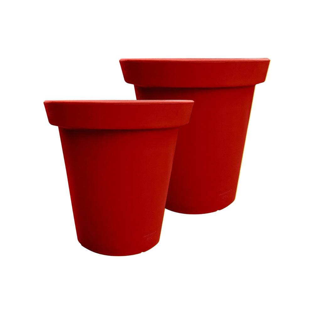 Plast'Up Rotomoulage - Pot de fleurs rond xxl delight 420l- lot de 2 - plast'up rotomoulage