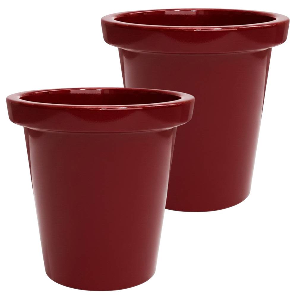Plast'Up Rotomoulage - Pot de fleurs rond xxl delight 420l- lot de 2 - plast'up rotomoulage