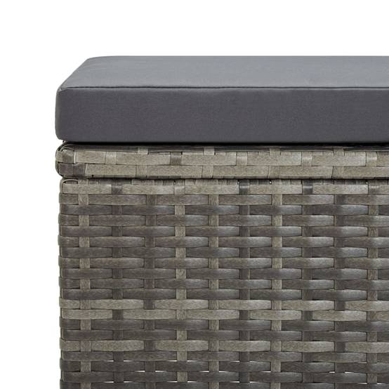 4 pcs Tabourets de jardin | Repose-pied de jardin | Pouf avec coussins Résine tressée Gris Maison Chic - Image 5