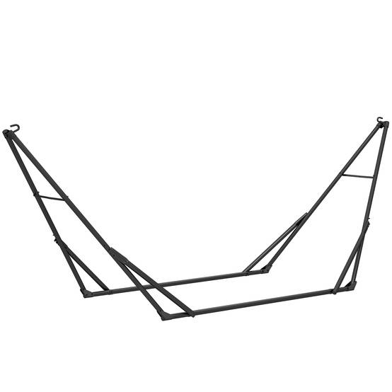 Cadre de hamac pour hamac Stand pliable pliable de hamac avec sac de transport 290x78x100 cm Noir - Image 1