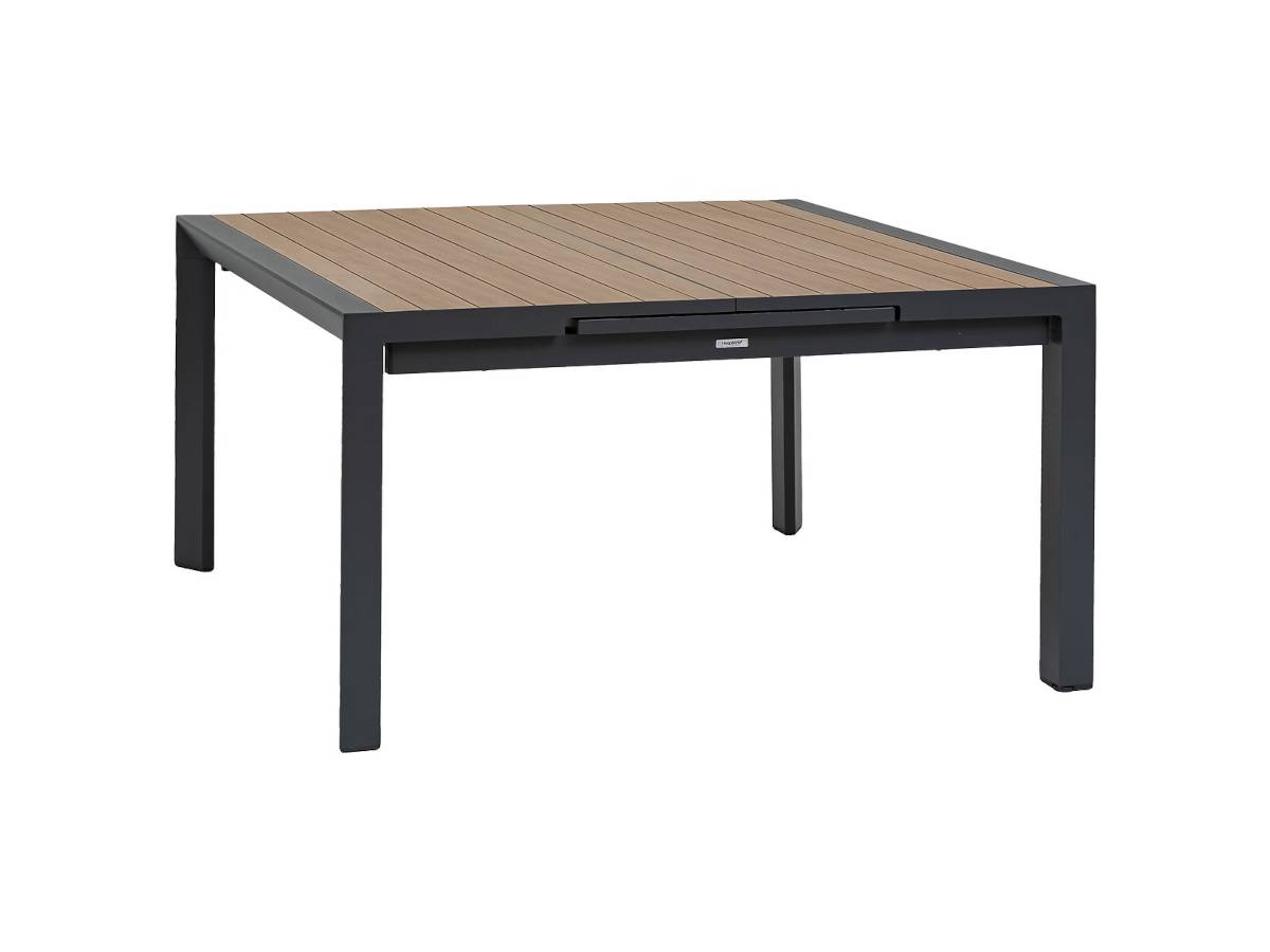 Hesperide - Table de jardin carrée extensible alu Evasion 8/10 places + 10 fauteuils Piazza - Hespéride - Image 2