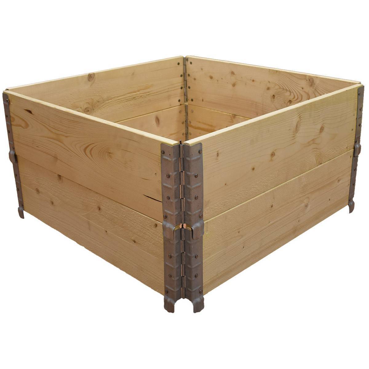 Carré potager en bois naturel 800x800mm hauteur 390mm - Image 2
