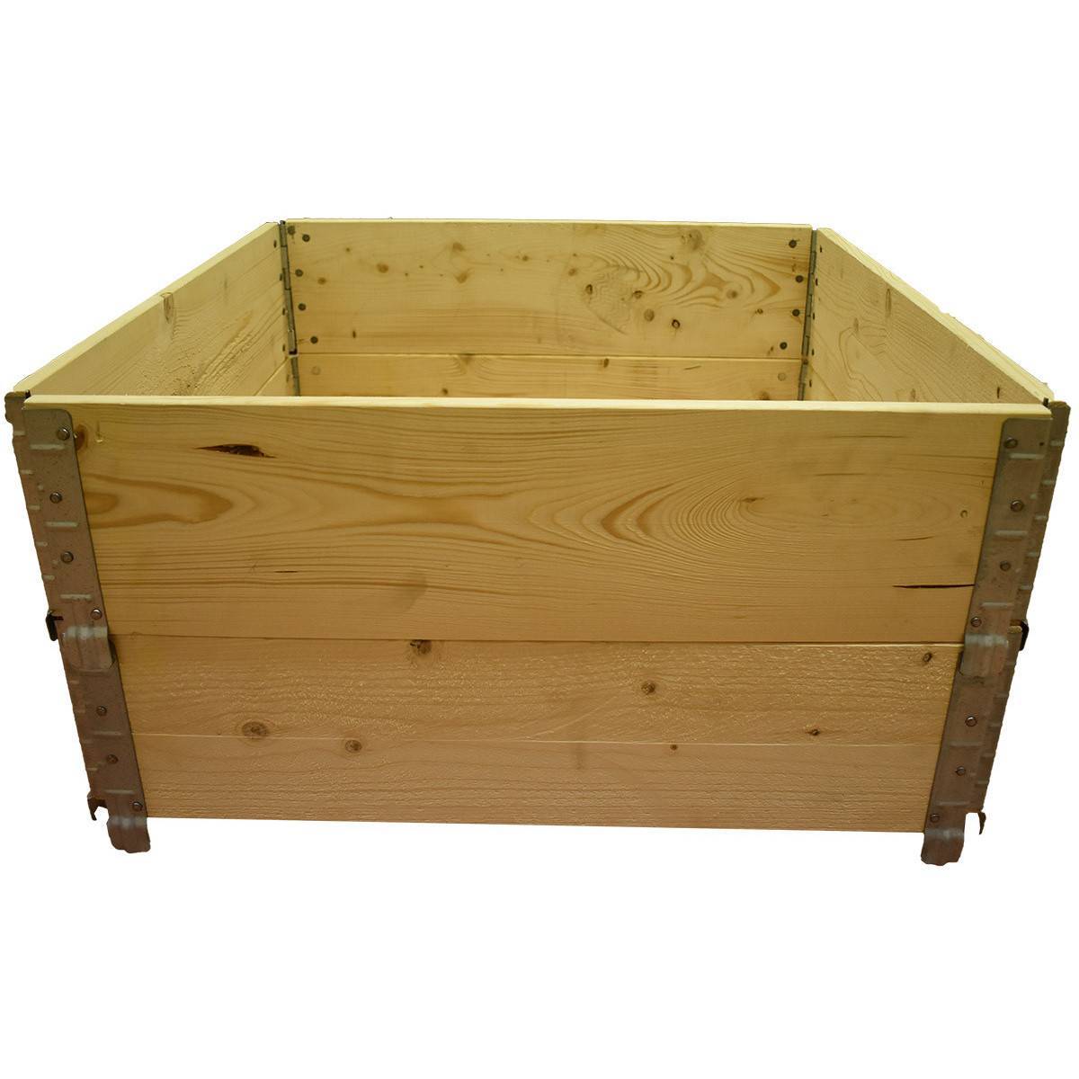 Carré potager en bois naturel 800x800mm hauteur 390mm - Image 1