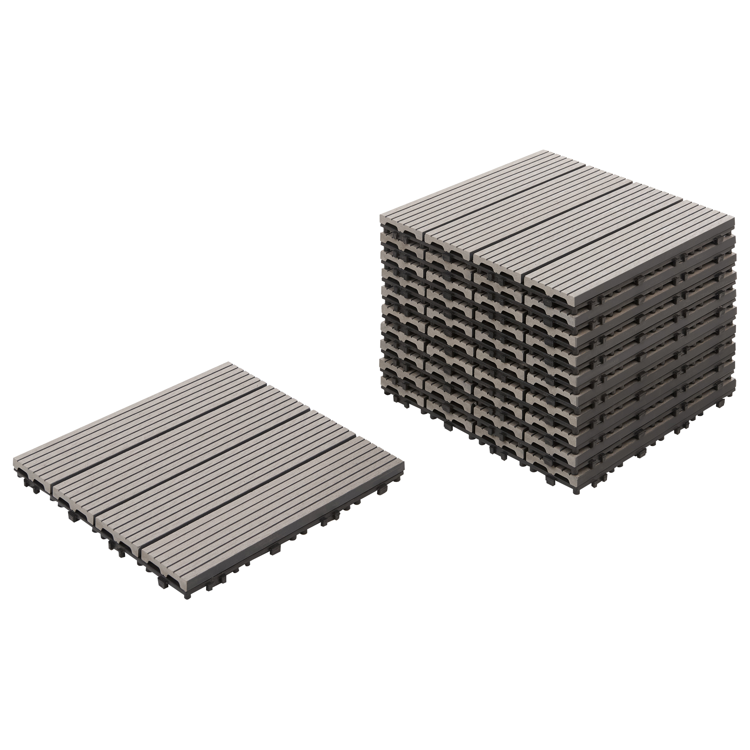 Caillebotis Composite bois-plastique (WPC) Gris ATELETA - Beliani - Image 1