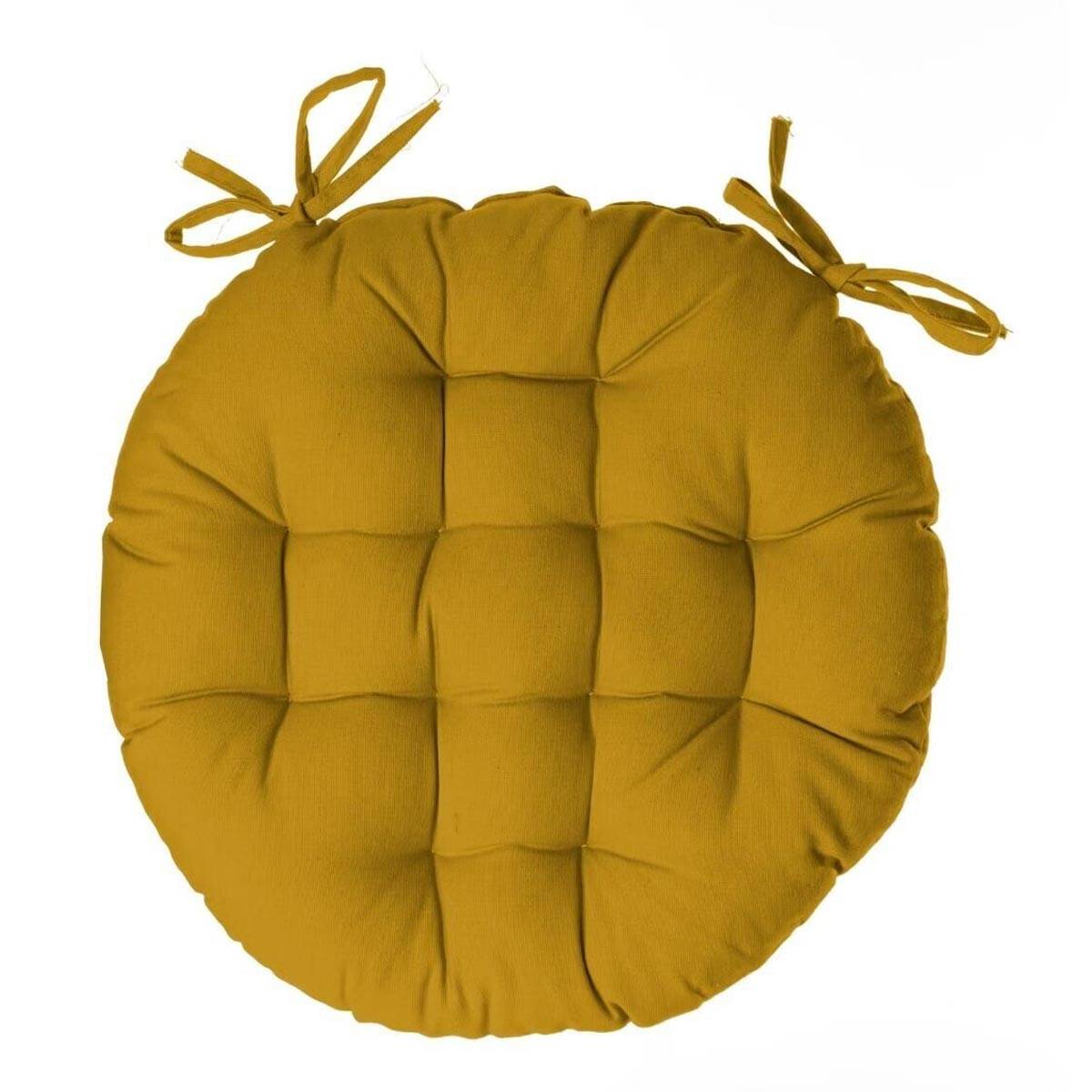 Galette de Chaise Ronde "Leana" 38cm Ocre - Image 1