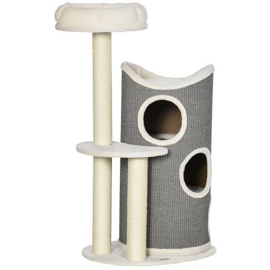 Arbre à chat sisal et peluche gris 60 x 44.5 x 109 cm - PANGIVO - Image 2