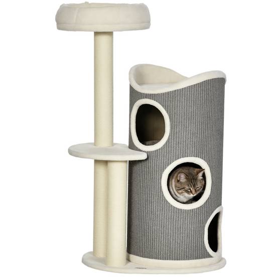 Arbre à chat sisal et peluche gris 60 x 44.5 x 109 cm - PANGIVO - Image 1