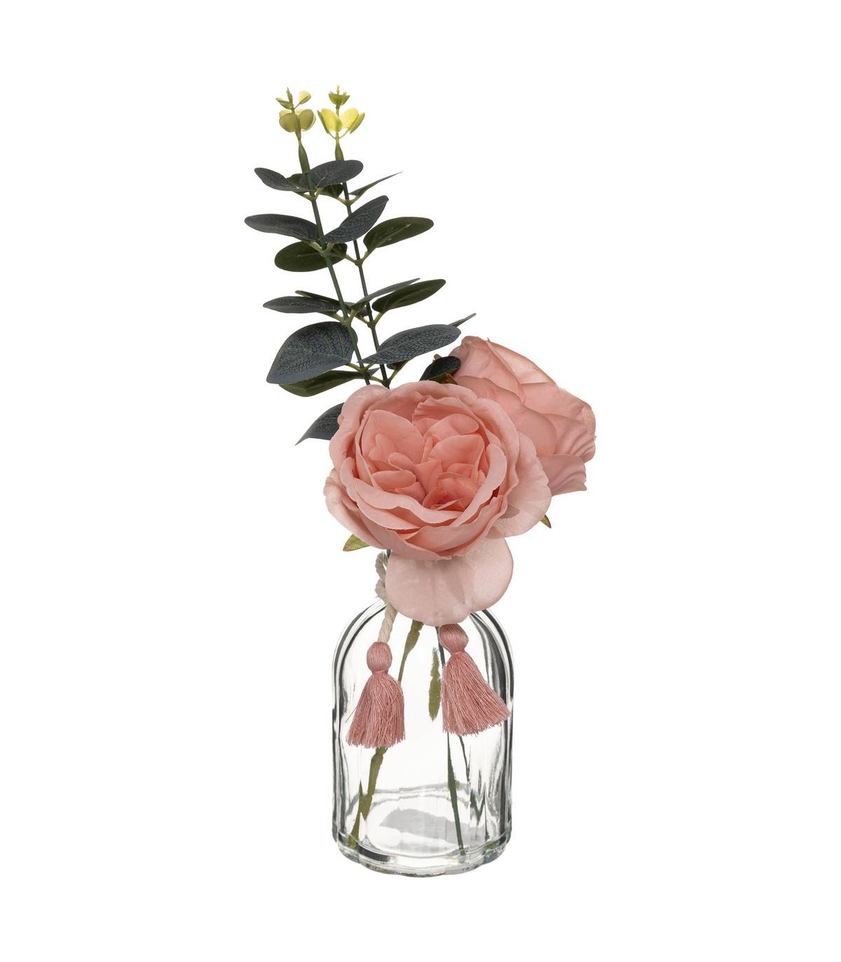 Composition florale artificielle Vase en Verre H 30 cm - Imagen 1