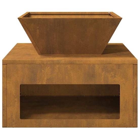 ComfortXL - Brasero Cube Design en Acier Corten 50cm, Foyer Extérieur Effet Rouillé pour Jardin et Terrasse – ComfortXL Outdoor Living - Image 6