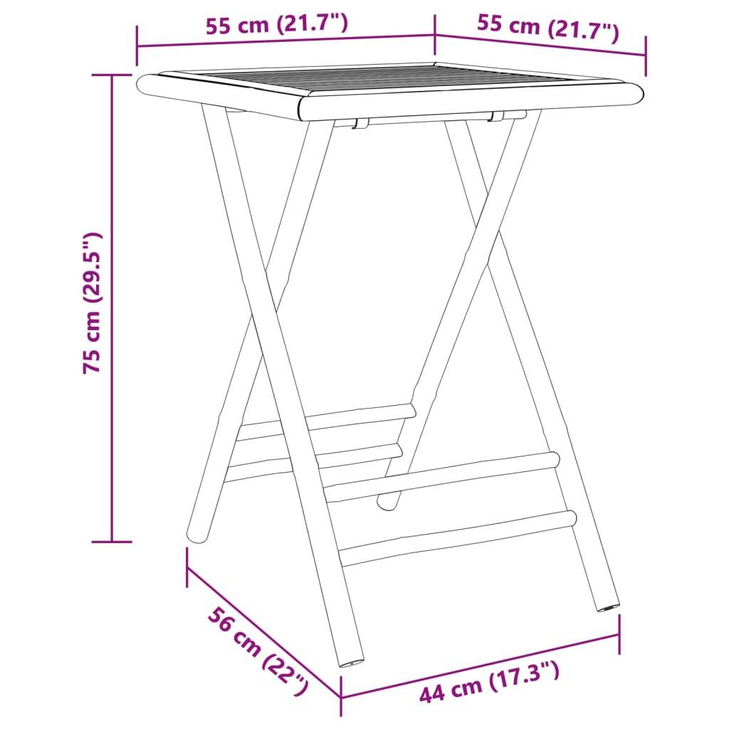 Vidaxl - Ensemble de bistro 3 pcs bambou vidaXL 3278525 - Image 4