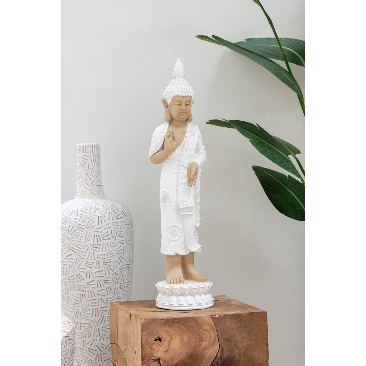 Vase Déco en Ciment "Lauwra" 100cm Blanc - Image 4