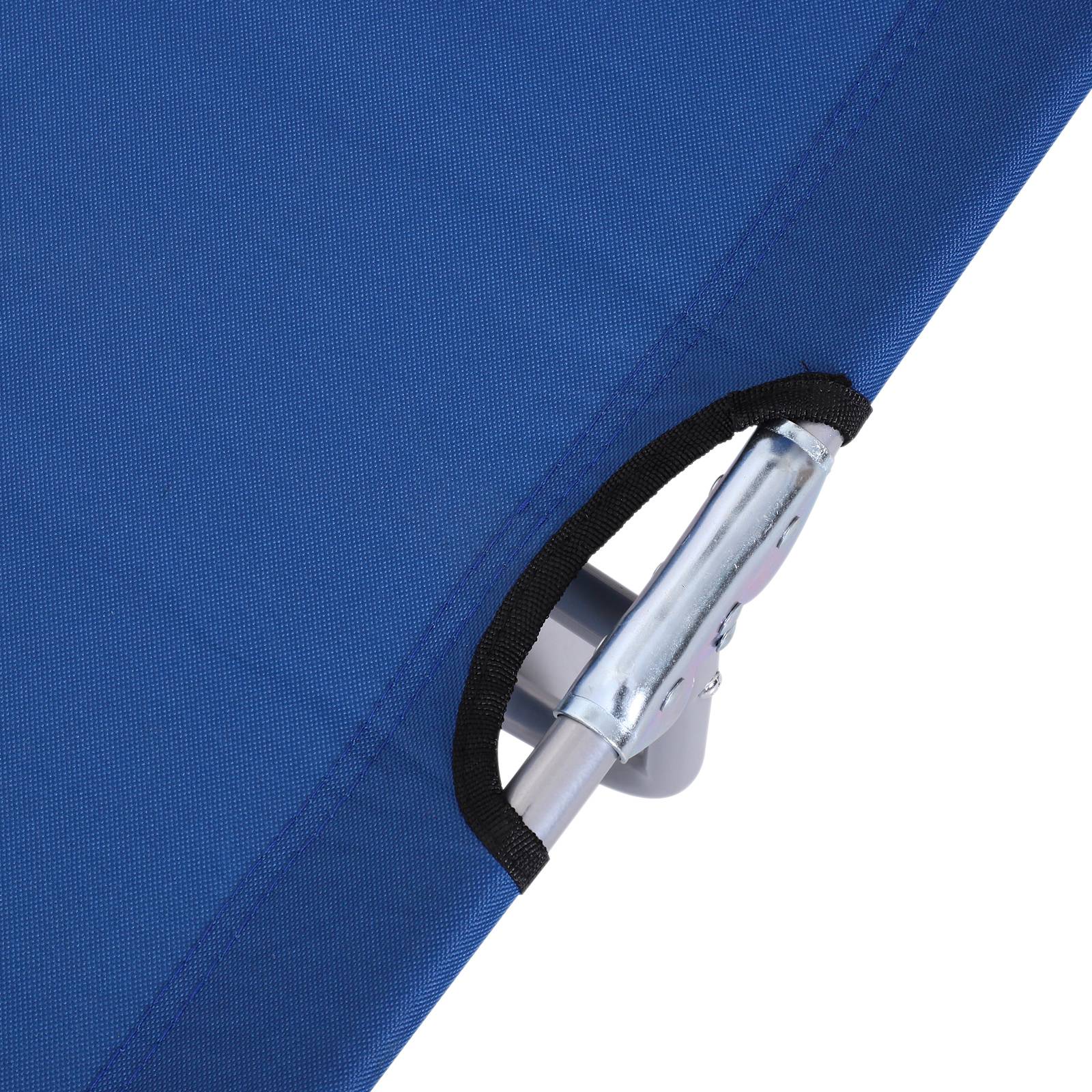 Transat avec pare-soleil, pliable, dossier réglable, structure en métal, 187 x 58 x 36 cm, bleu - Image 10