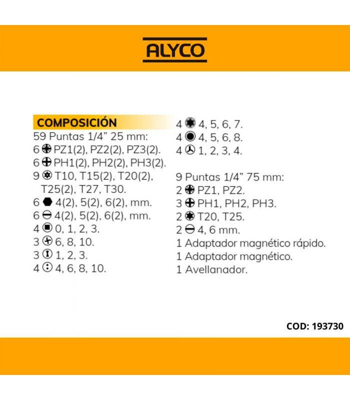 Set Pointes Et Adaptateurs 71 Pcs Alyco 193730 - Image 5
